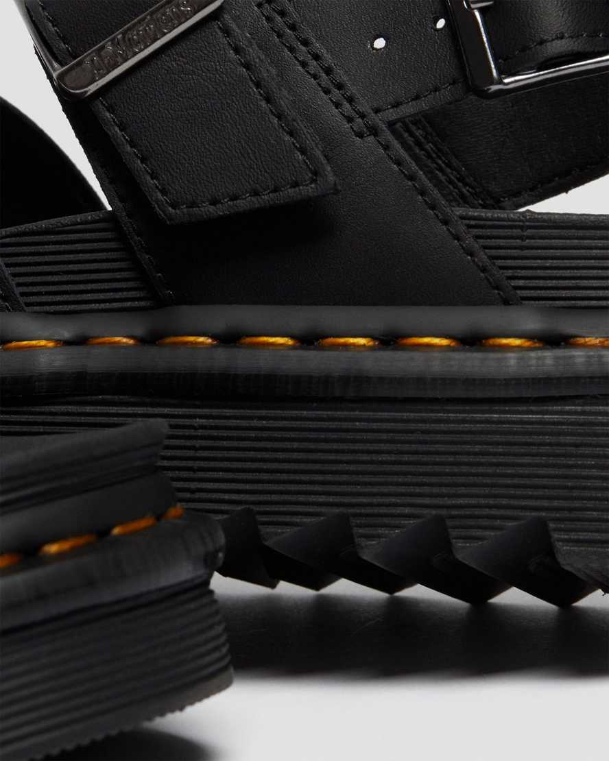 sorte dr martens voss ii dame sandaler med rem