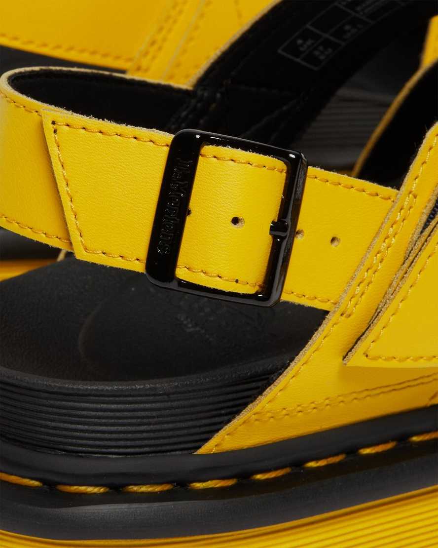 gule dr martens voss dame sandaler med rem