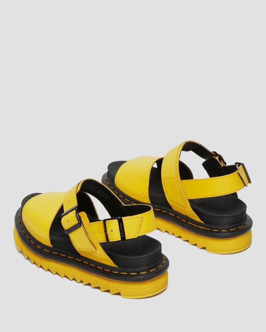 gule dr martens voss dame sandaler med rem