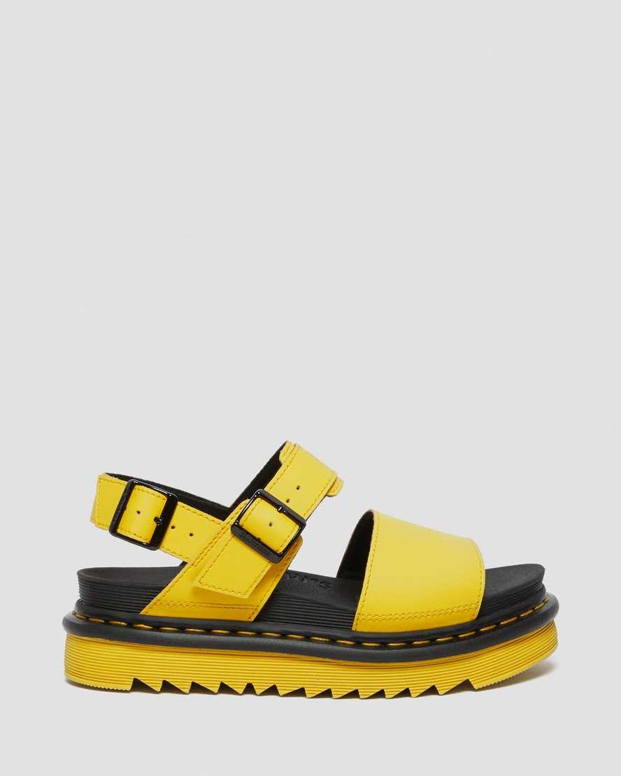 gule dr martens voss dame sandaler med rem
