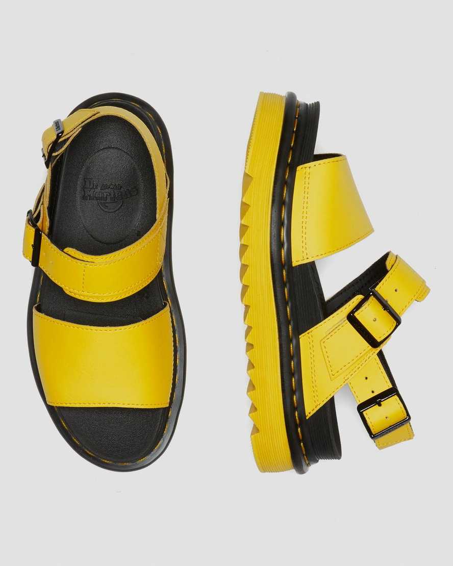 gule dr martens voss dame sandaler med rem