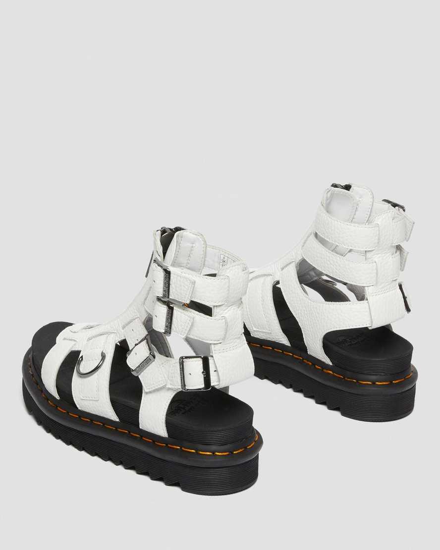 hvide dr martens olson lynlås sandaler med rem til dame