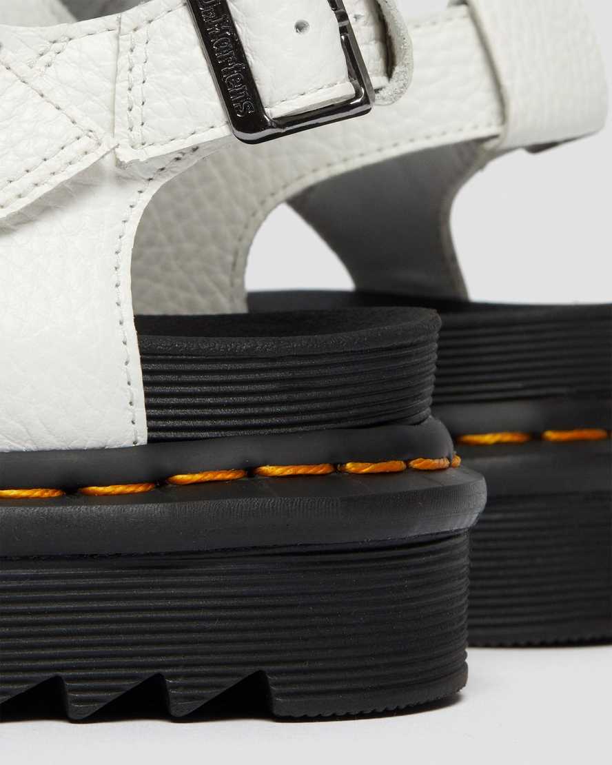 hvide dr martens olson lynlås sandaler med rem til dame