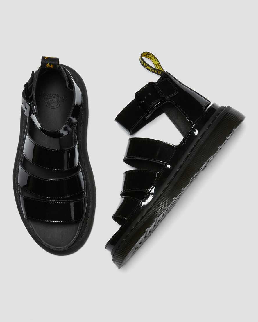 dr. martens clarissa ii patent dame sandaler med rem sort