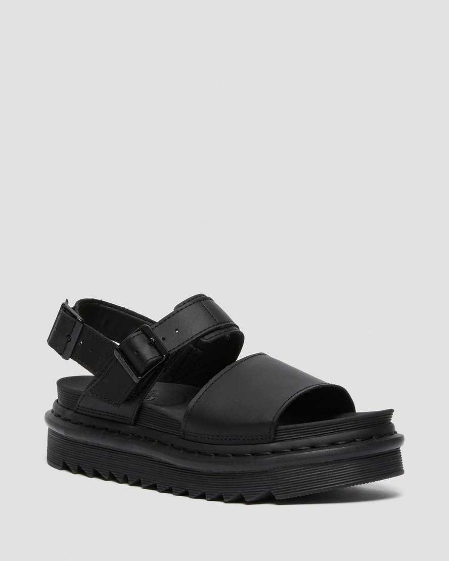 sorte dr martens voss dame sandaler med rem
