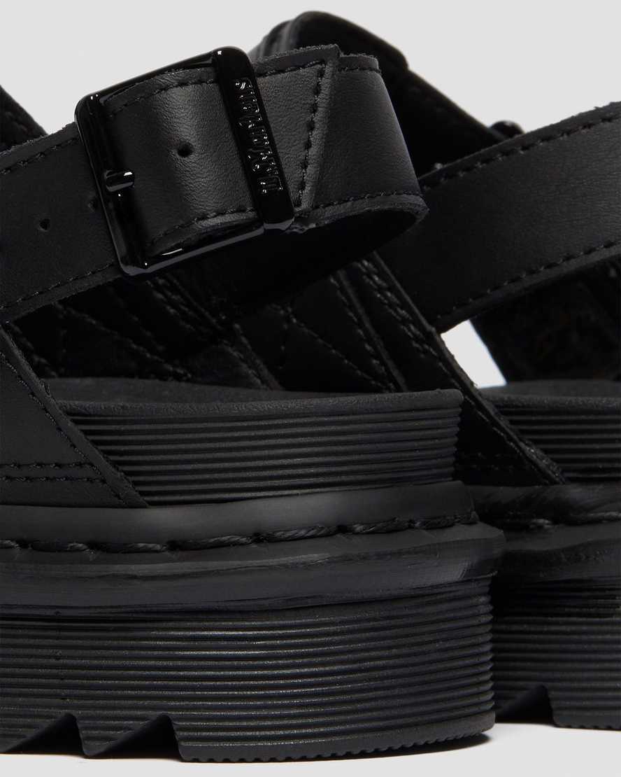 sorte dr martens voss dame sandaler med rem