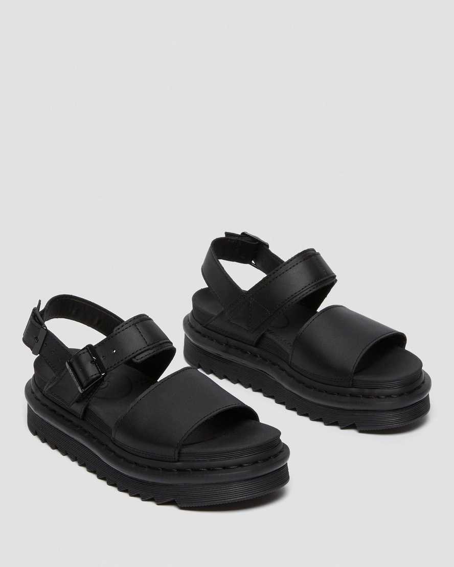 sorte dr martens voss dame sandaler med rem