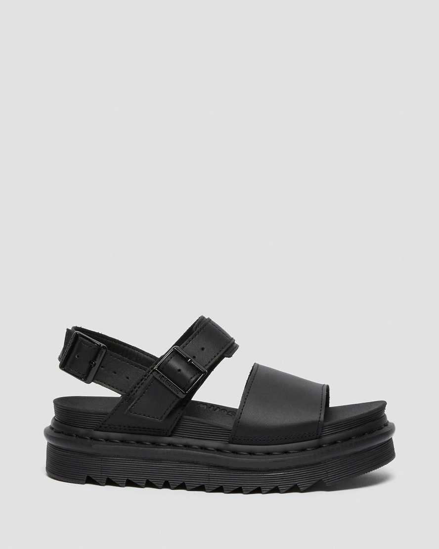 sorte dr martens voss dame sandaler med rem