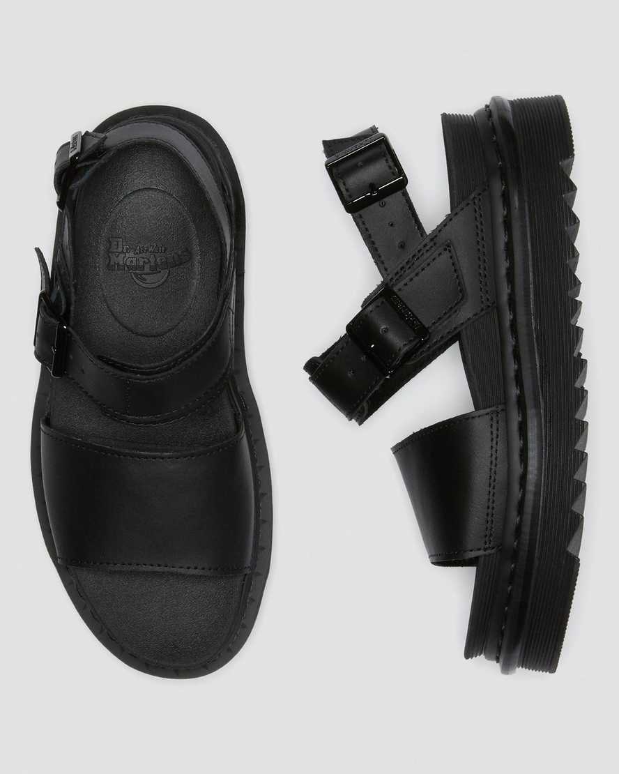 sorte dr martens voss dame sandaler med rem