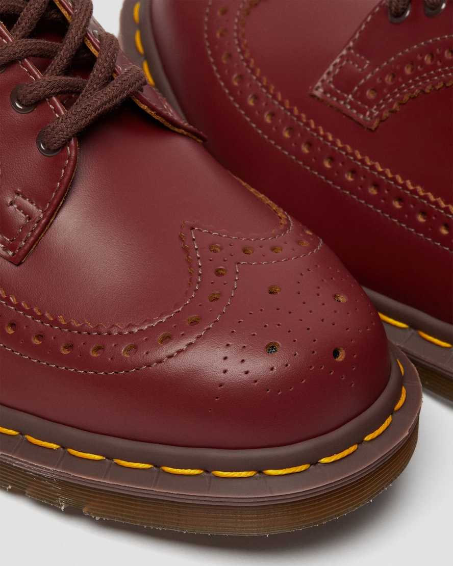 røde dr martens 3989 vintage made in england dame brogue sko