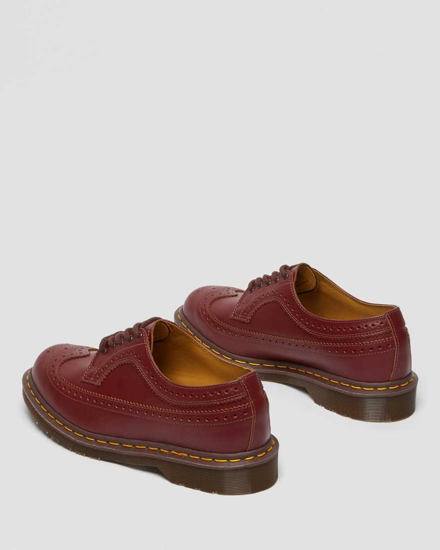 røde dr martens 3989 vintage made in england dame brogue sko