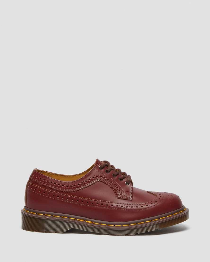 røde dr martens 3989 vintage made in england dame brogue sko