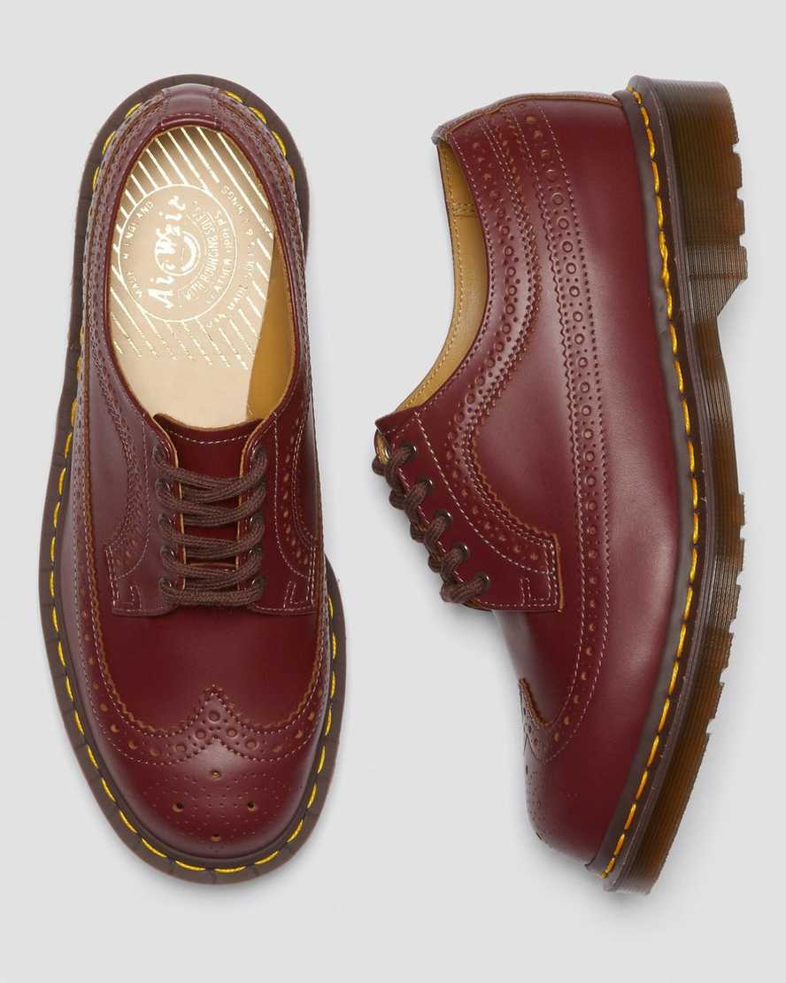 røde dr martens 3989 vintage made in england dame brogue sko