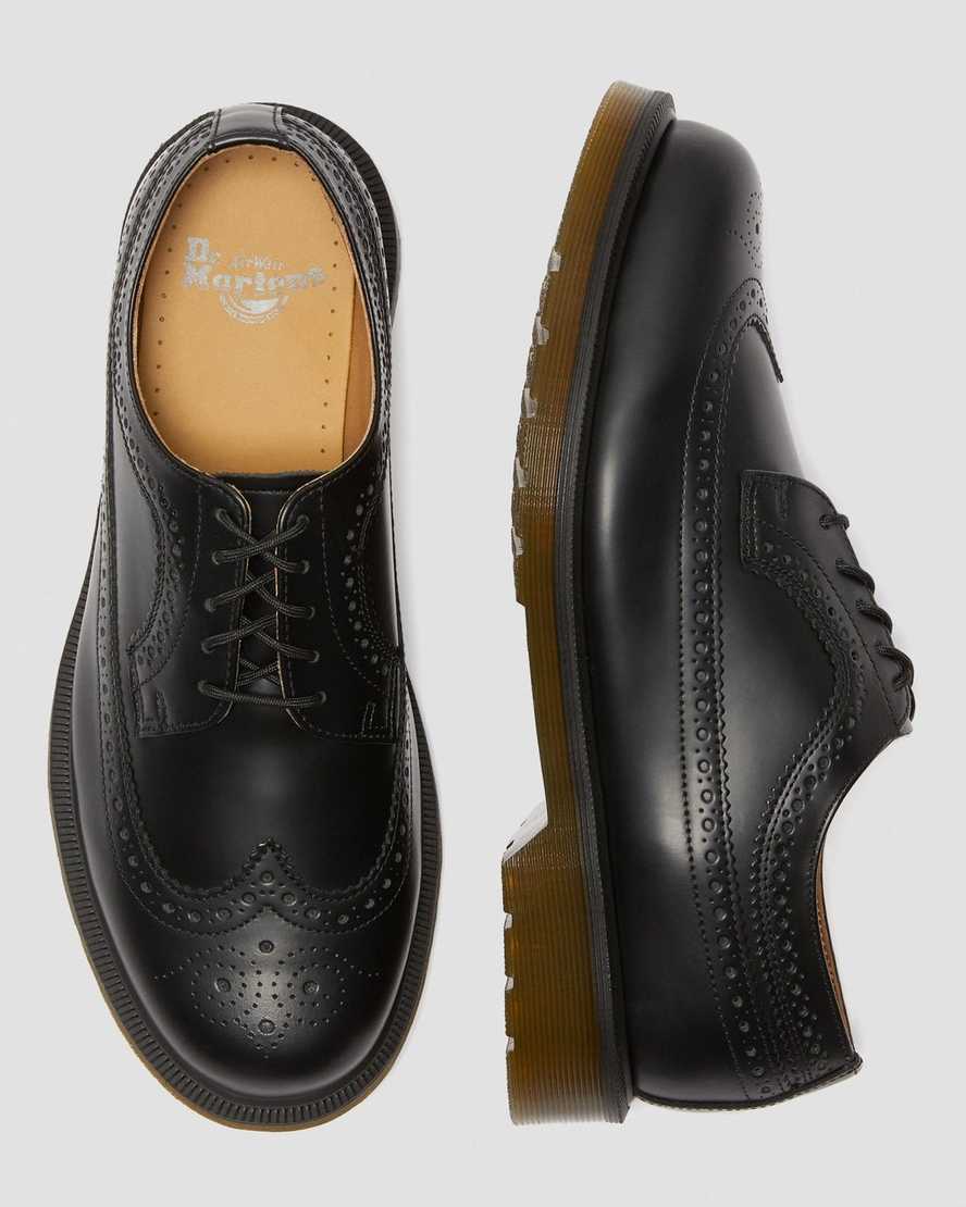 sorte dr martens 3989 smooth dame brogue sko