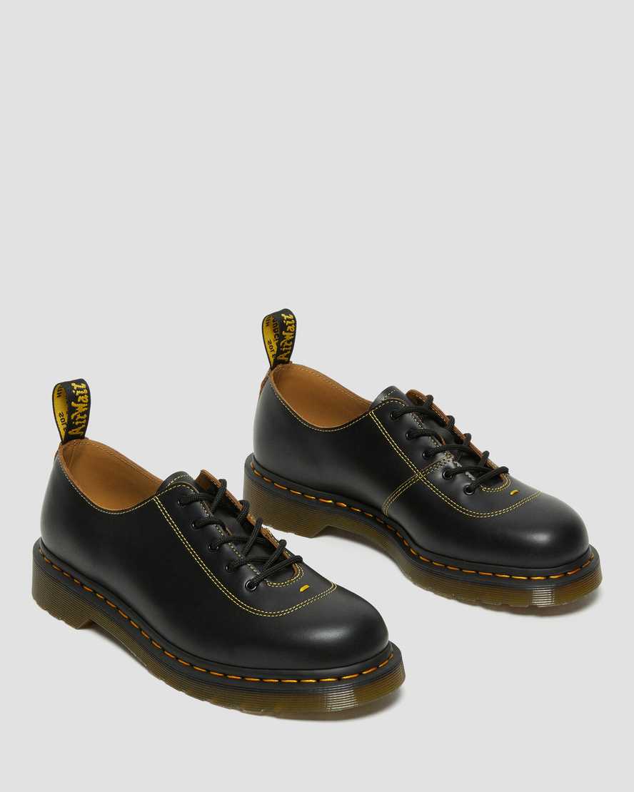 sorte dr martens glyndon vintage smooth damesko med snørebånd