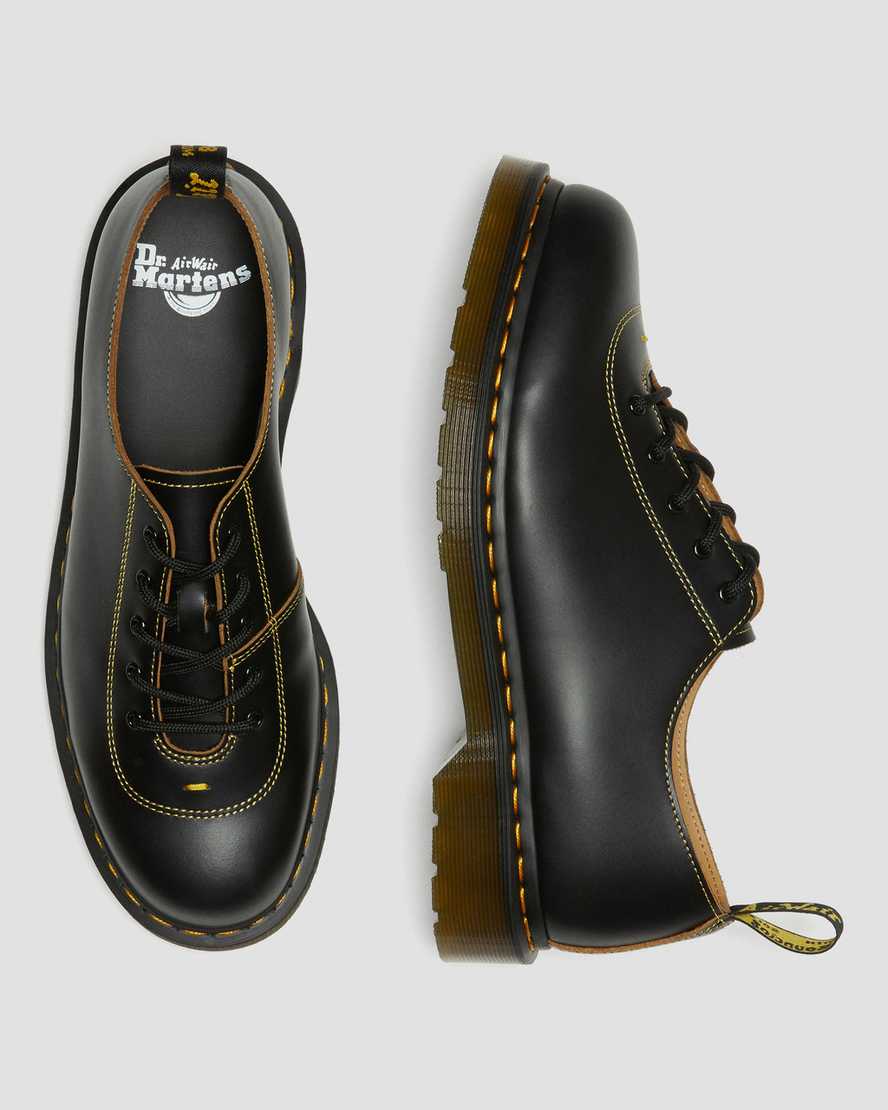 sorte dr martens glyndon vintage smooth damesko med snørebånd