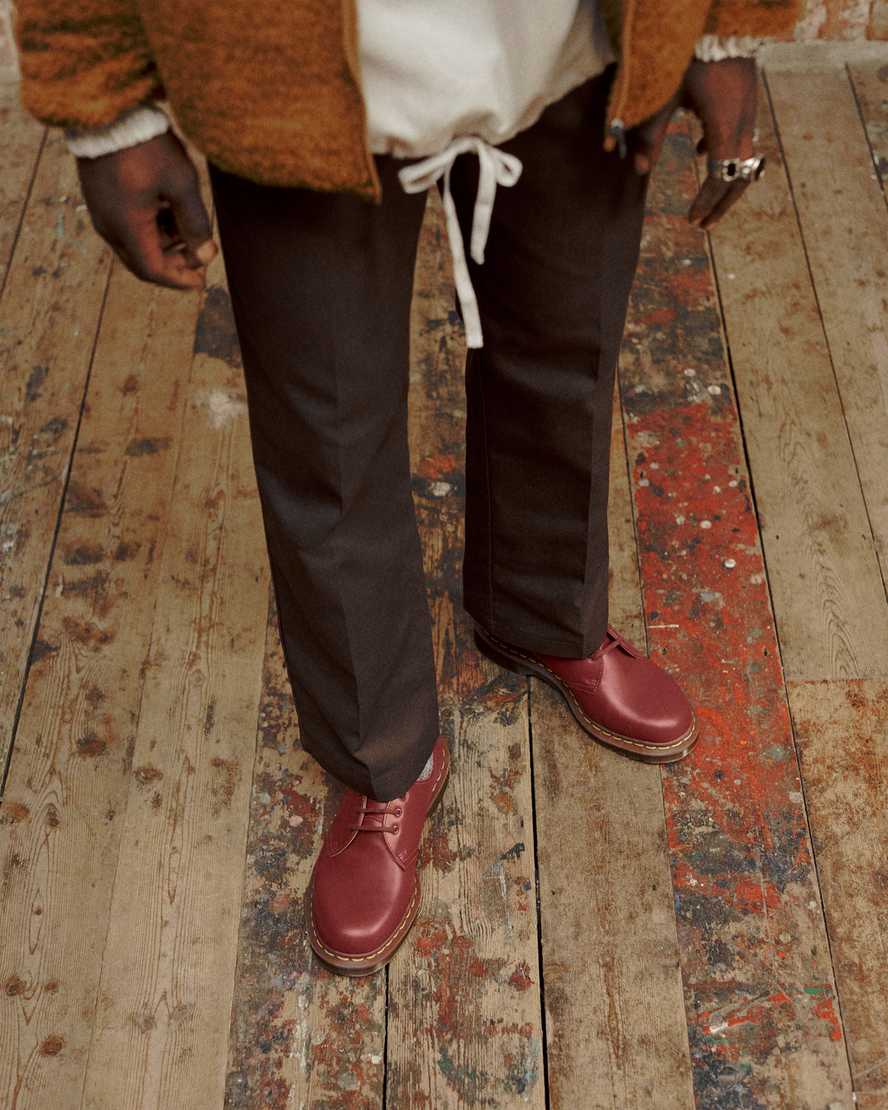 røde dr martens 1461 vintage made in england dame oxford sko