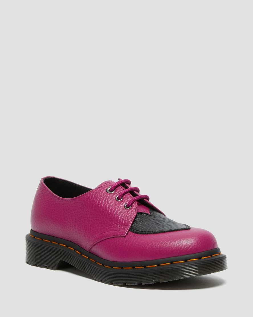 dr. martens 1461 amore dame oxford sko med lyserøde striber