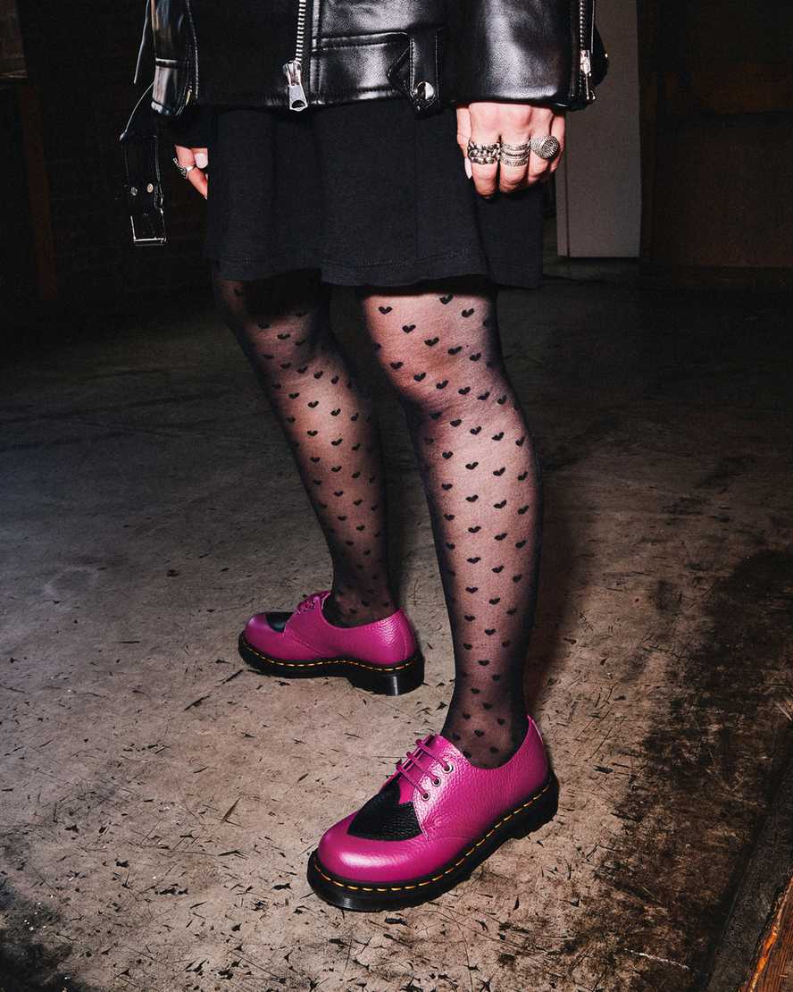 dr. martens 1461 amore dame oxford sko med lyserøde striber