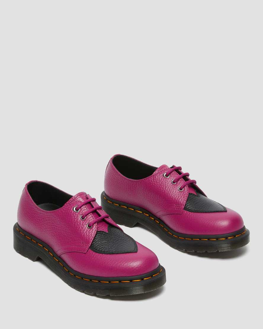 dr. martens 1461 amore dame oxford sko med lyserøde striber