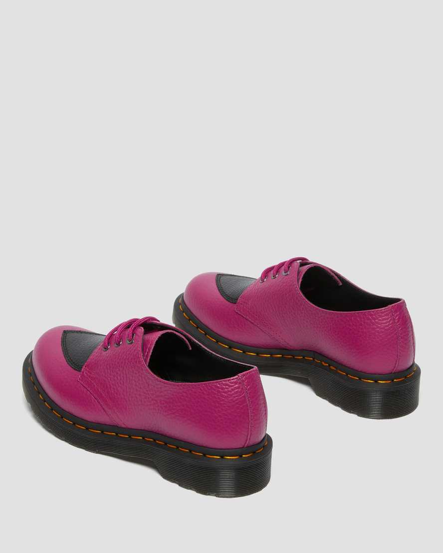 dr. martens 1461 amore dame oxford sko med lyserøde striber