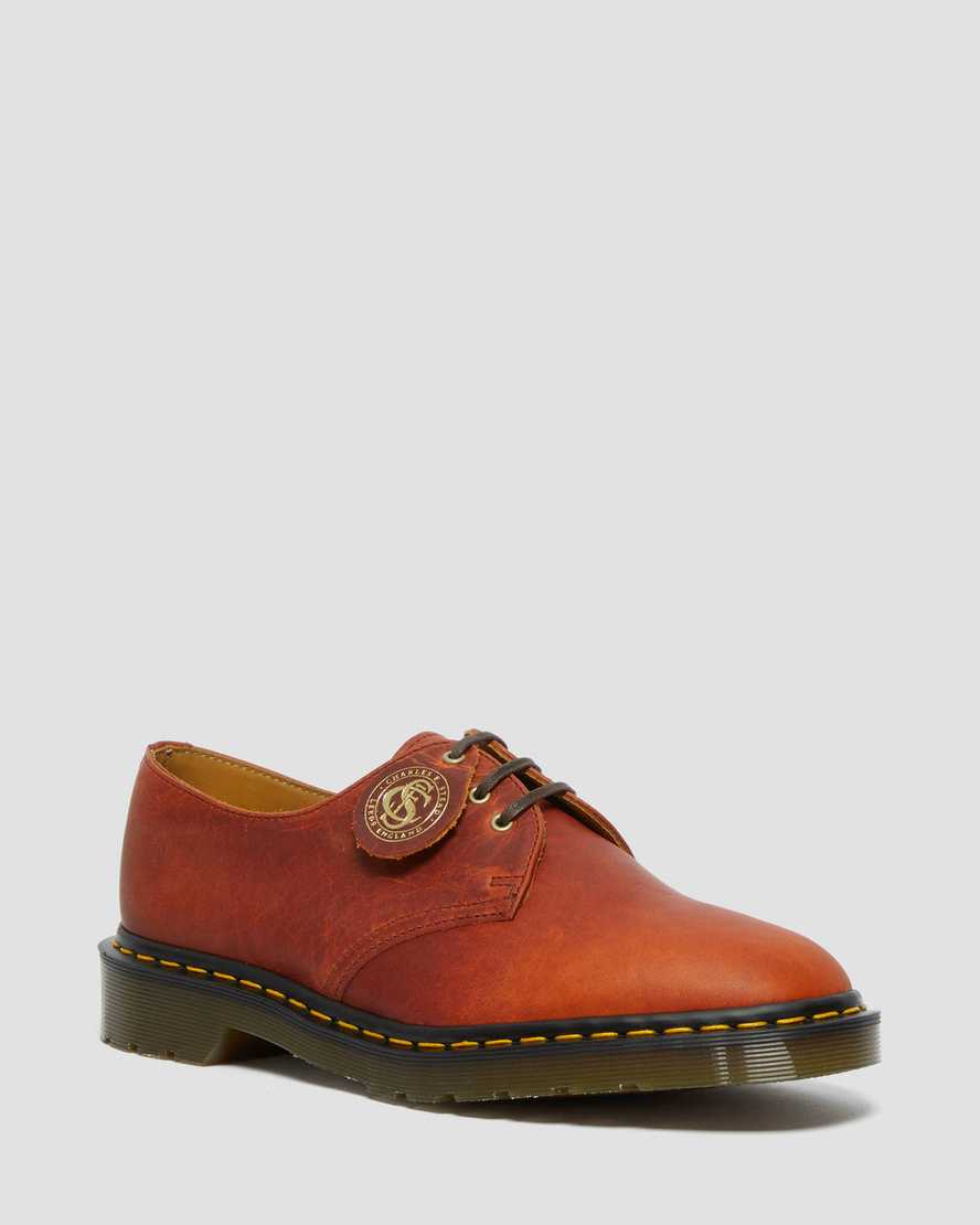 brune dr martens 1461 classic oil oxford sko til dame
