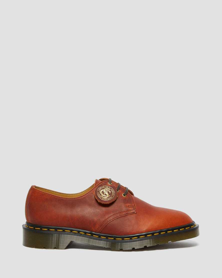 brune dr martens 1461 classic oil oxford sko til dame