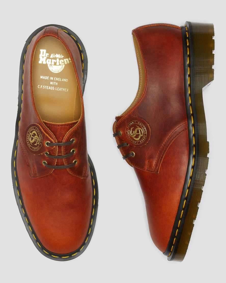 brune dr martens 1461 classic oil oxford sko til dame