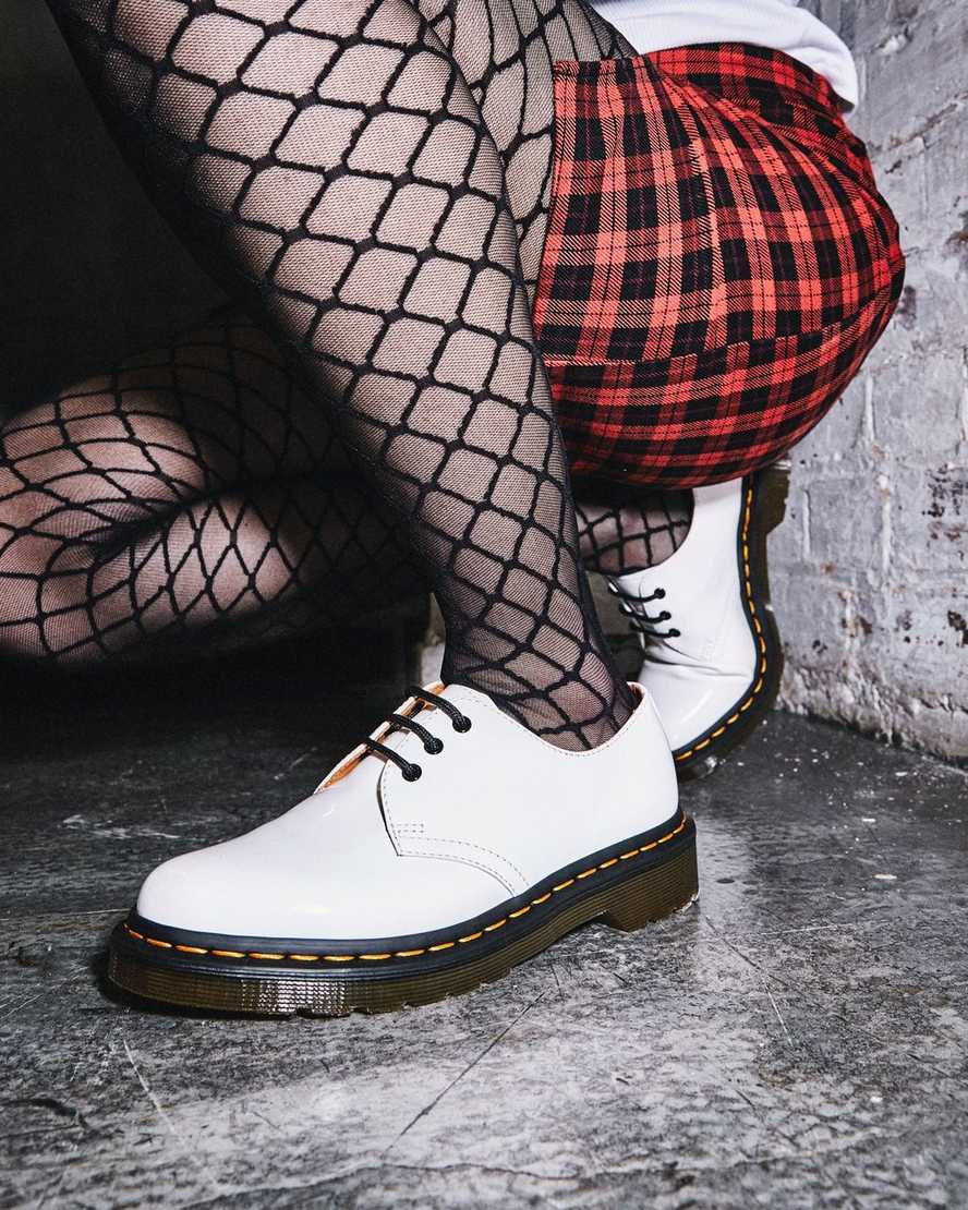 hvide dr martens 1461 patent oxford sko til kvinder