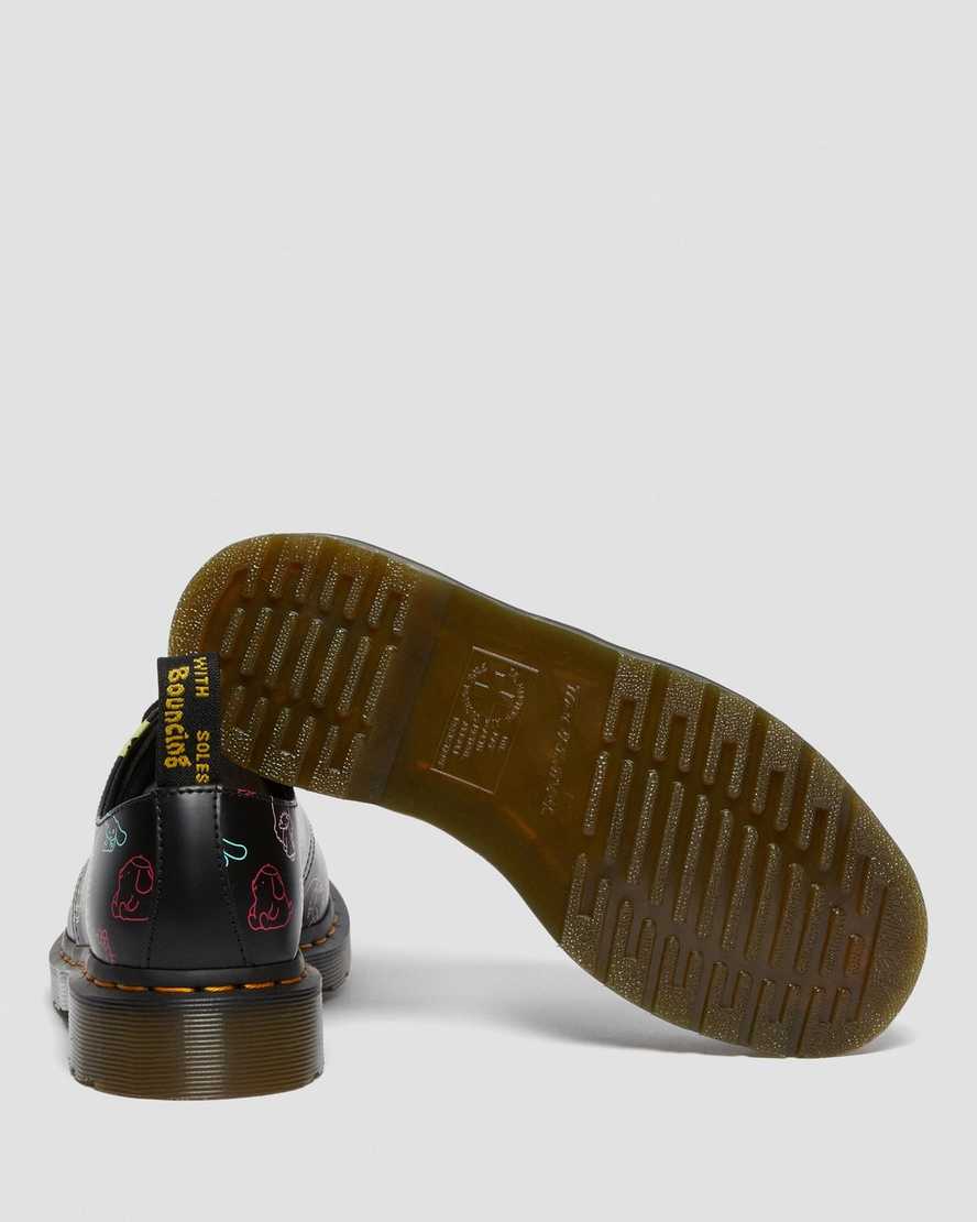sorte dr martens hello kitty friends 1461 smooth oxford sko til dame