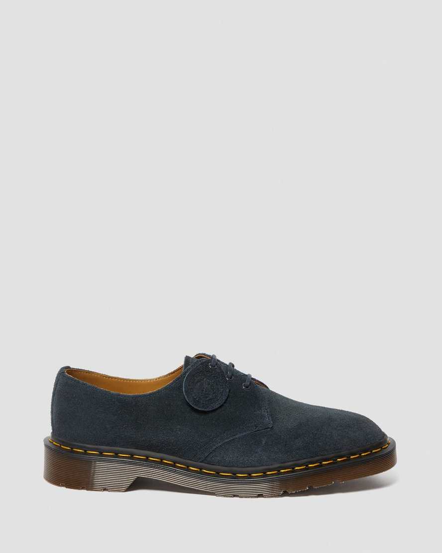 dr. martens 1461 made in england dame oxford sko marineblå
