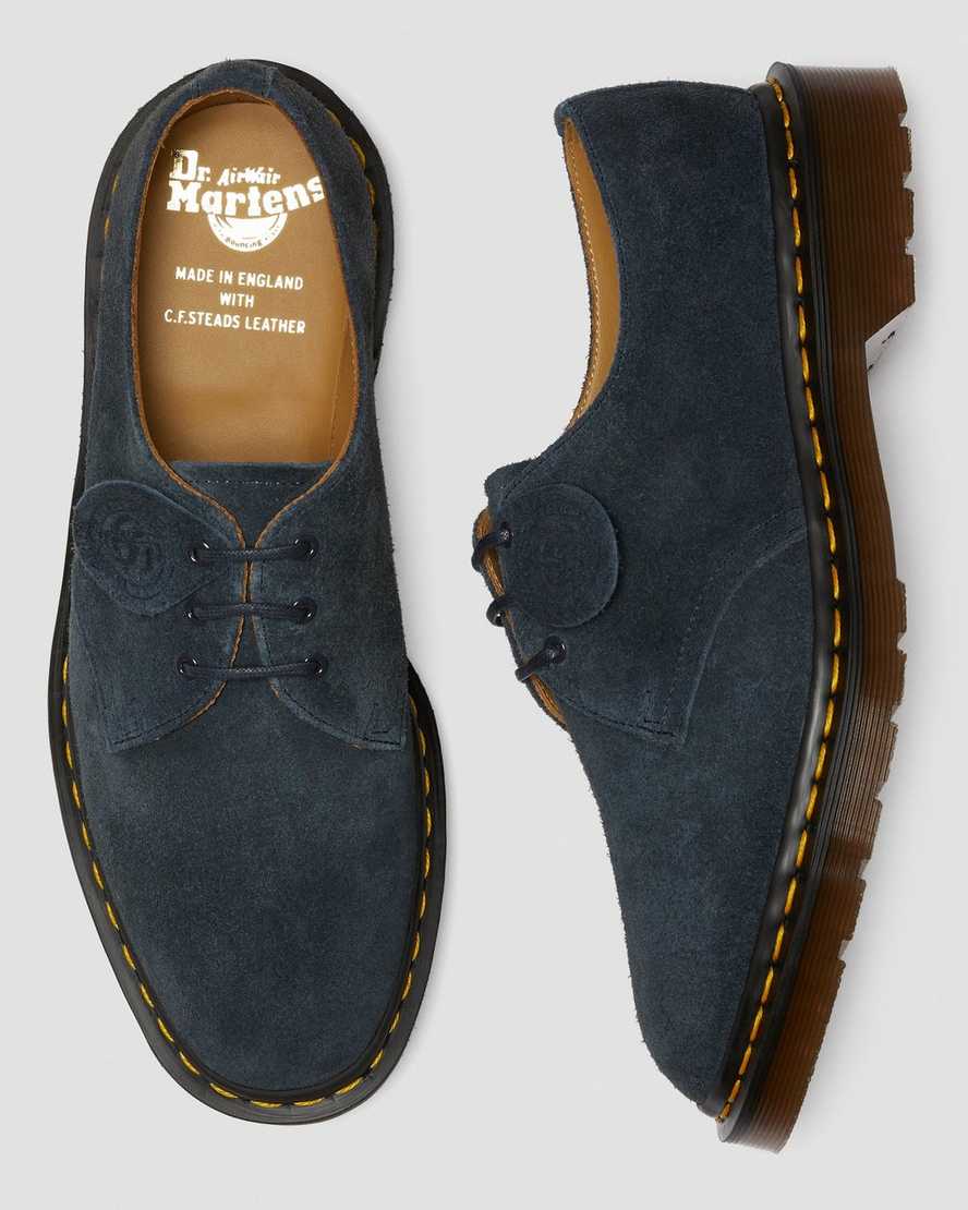 dr. martens 1461 made in england dame oxford sko marineblå