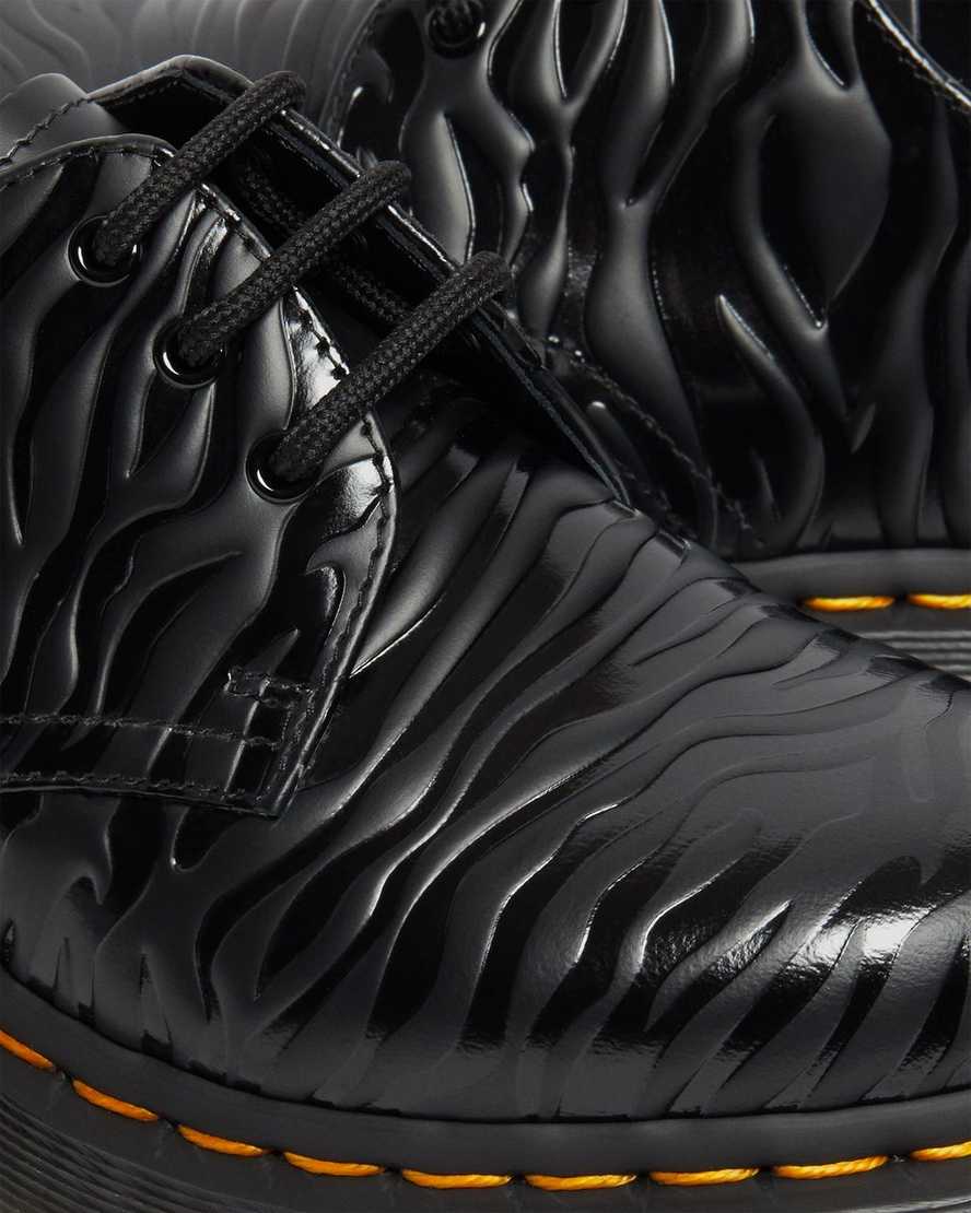 dr. martens 1461 zebra emboss smooth oxfordsko til kvinder sort