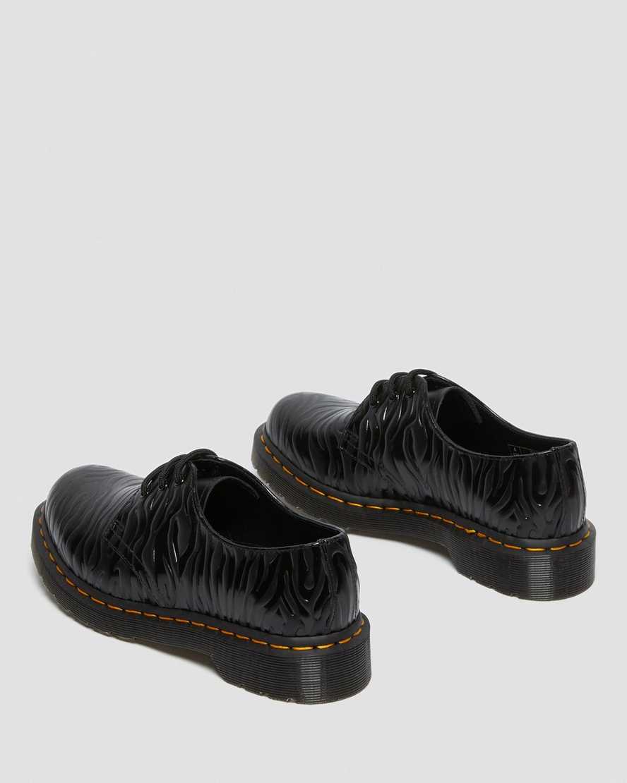 dr. martens 1461 zebra emboss smooth oxfordsko til kvinder sort