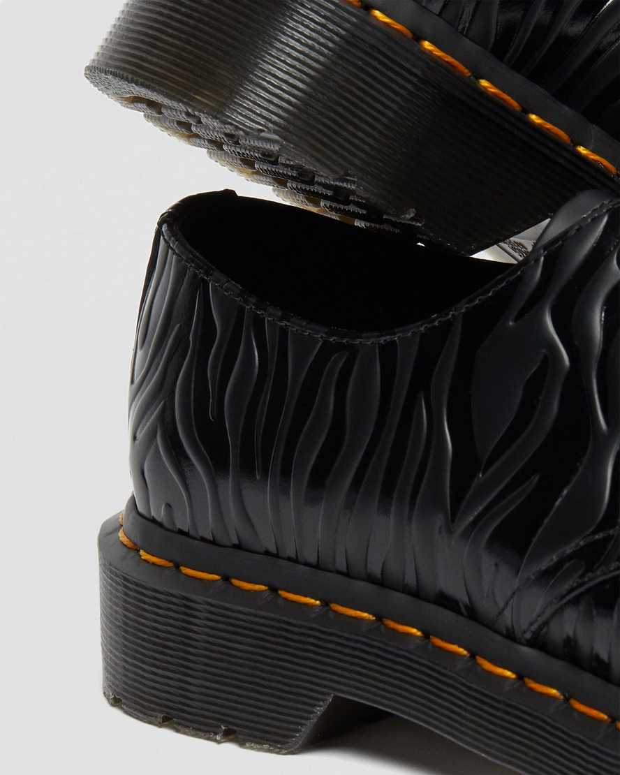 dr. martens 1461 zebra emboss smooth oxfordsko til kvinder sort