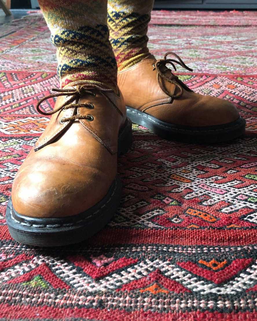 dr martens 1461 veg tan oxford sko til kvinder i beige
