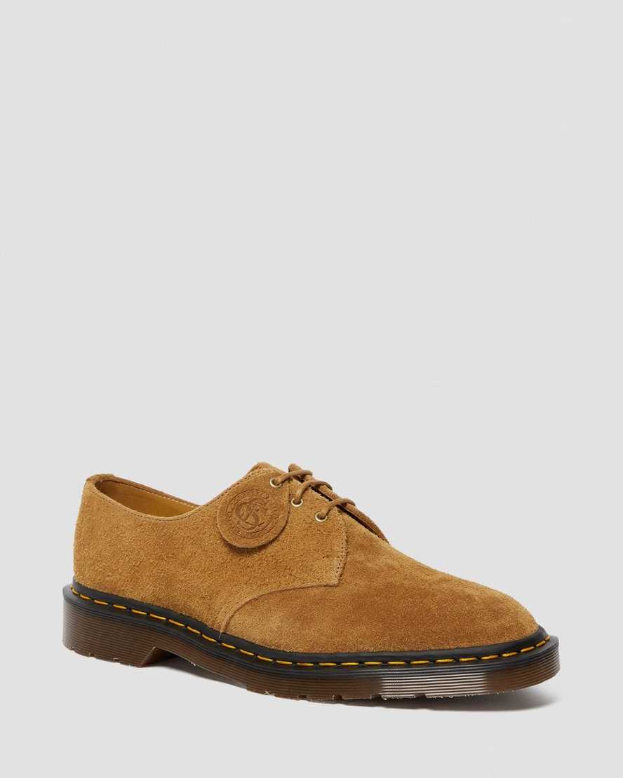brune dr martens 1461 made in england oxfordsko til kvinder