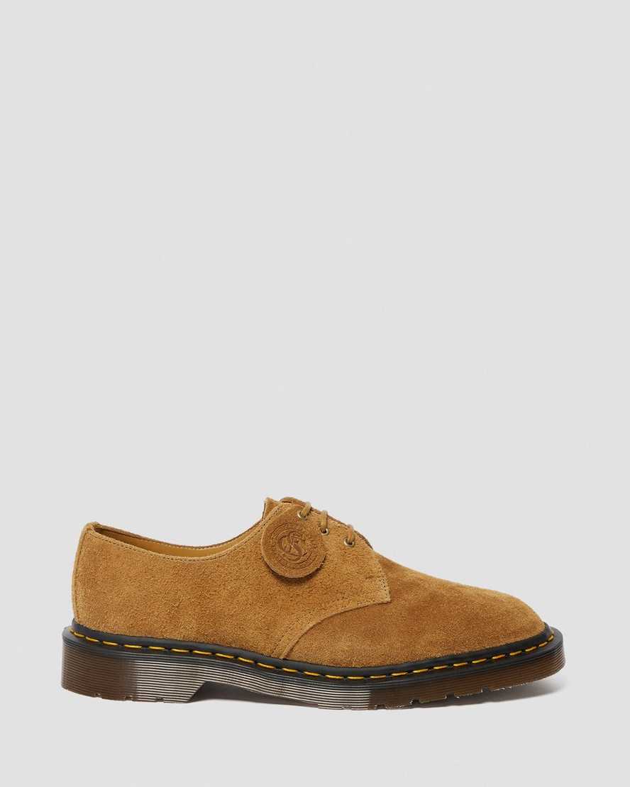 brune dr martens 1461 made in england oxfordsko til kvinder