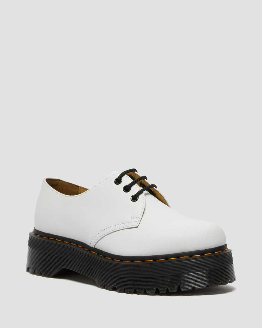 hvide dr martens 1461 smooth dame plateausko