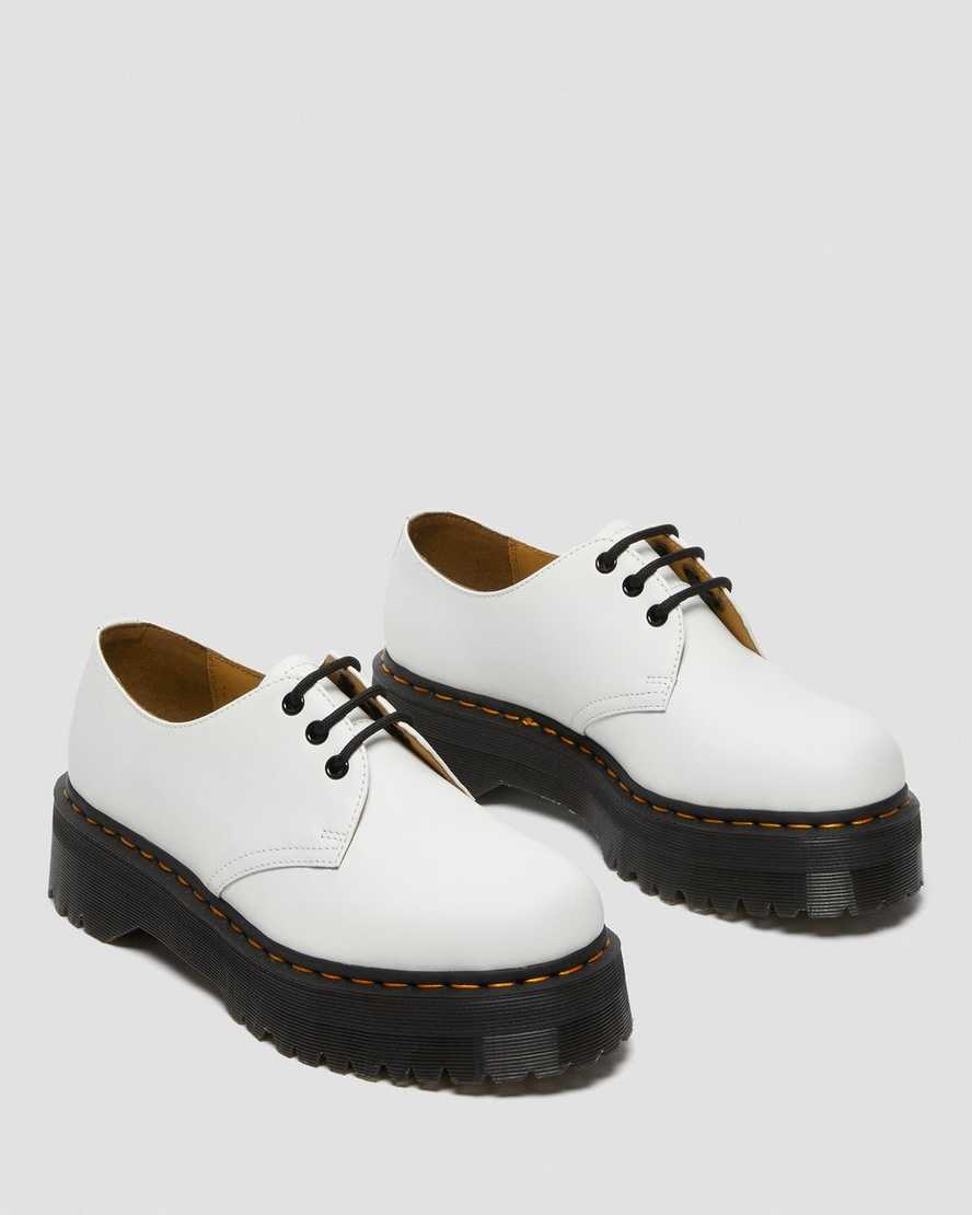 hvide dr martens 1461 smooth dame plateausko