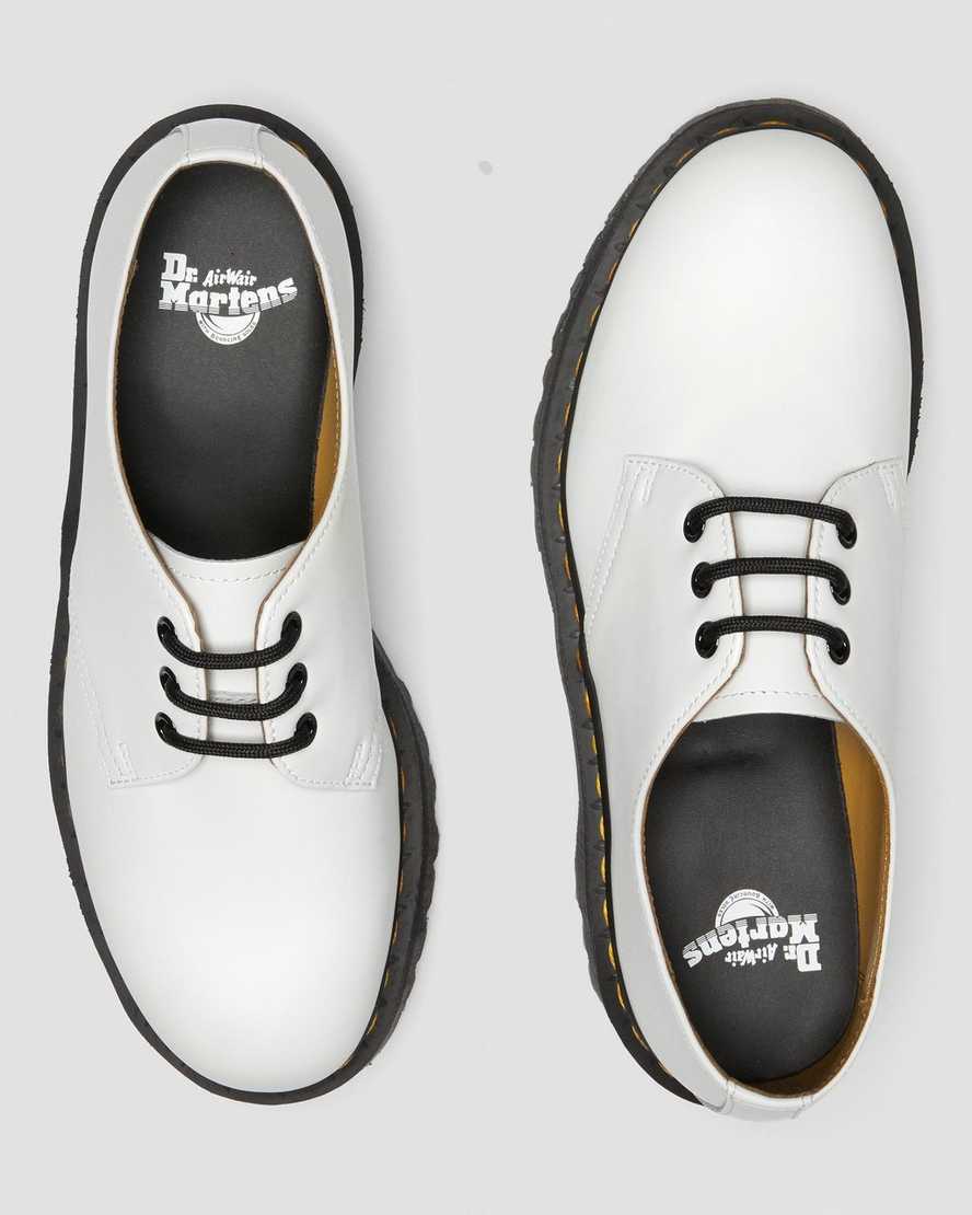 hvide dr martens 1461 smooth dame plateausko
