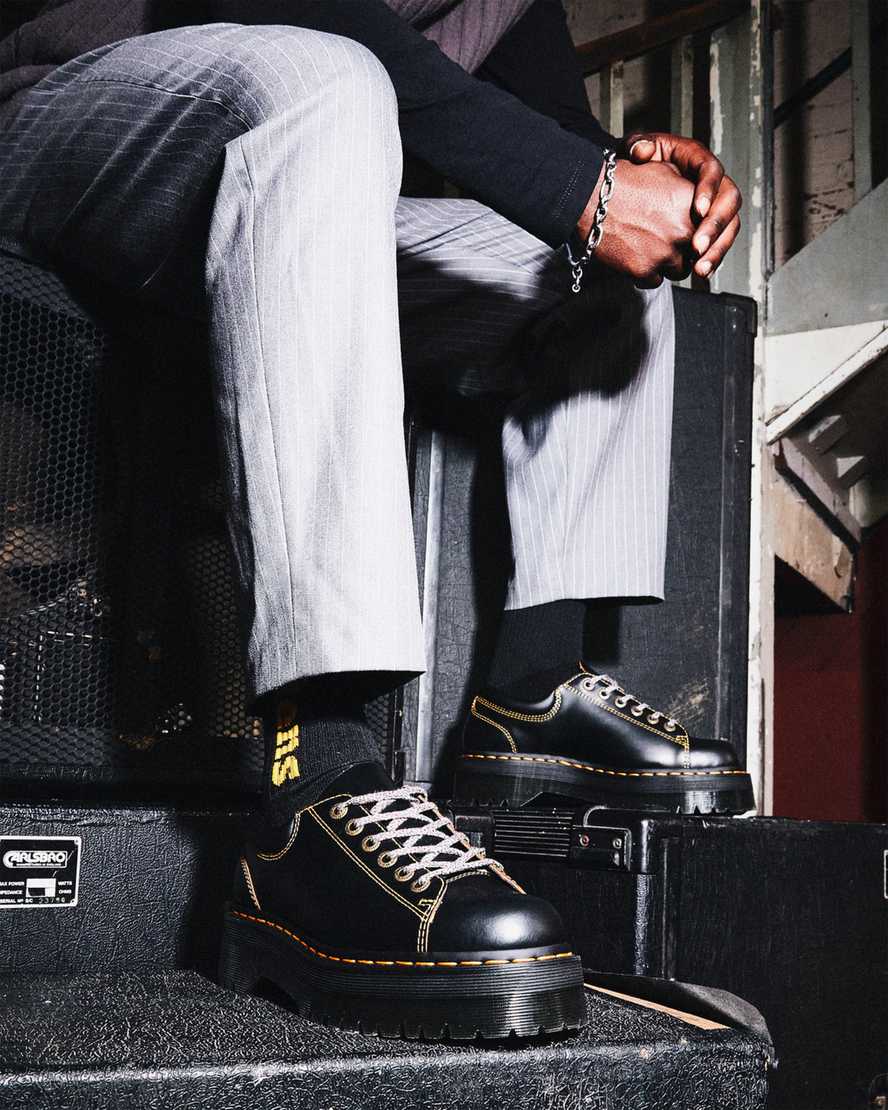 sorte dr martens collier lace to toe platformsko til dame