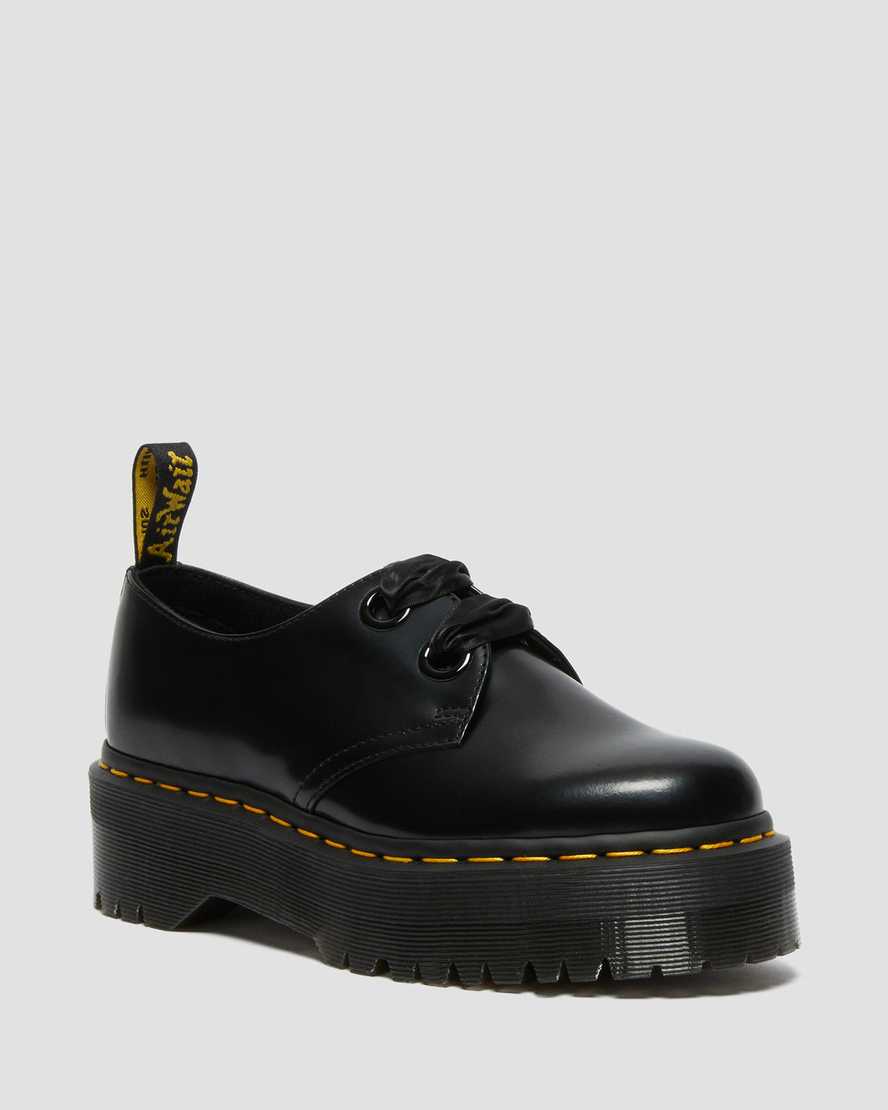sorte dr martens holly dame plateausko