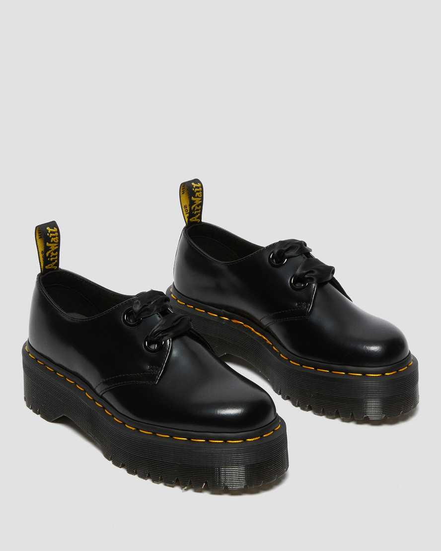 sorte dr martens holly dame plateausko