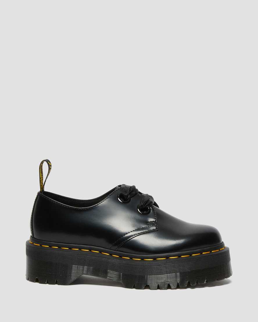 sorte dr martens holly dame plateausko
