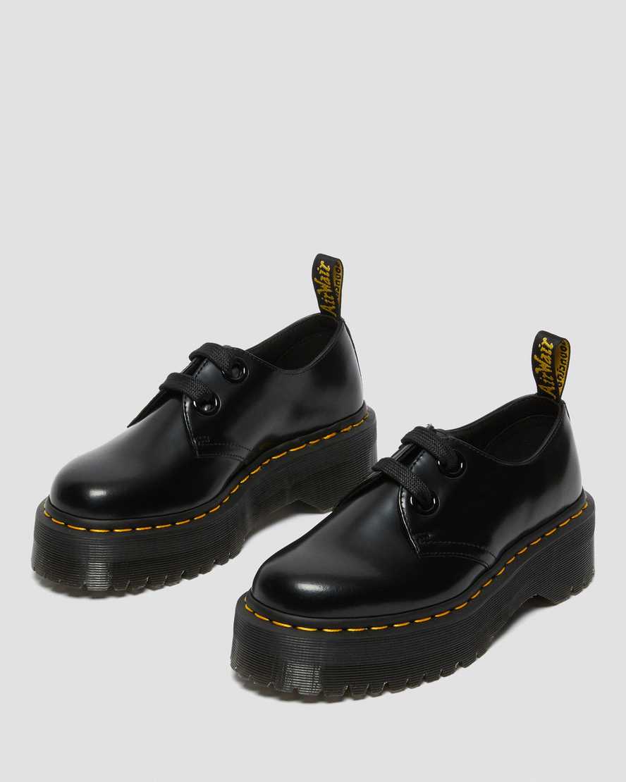 sorte dr martens holly dame plateausko