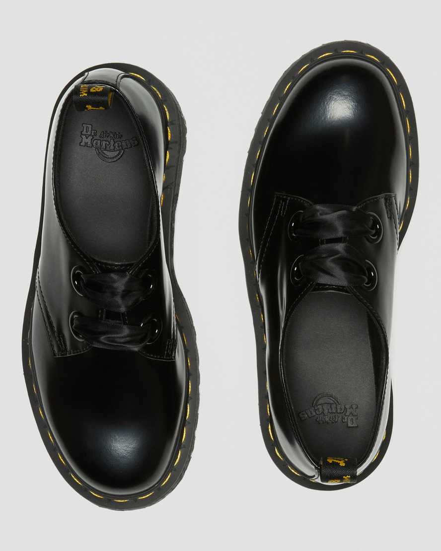 sorte dr martens holly dame plateausko