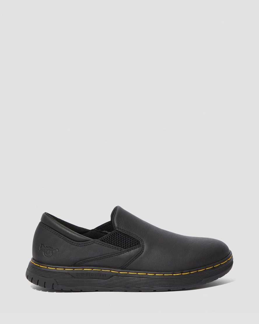 sorte dr martens brockley skridsikre damearbejdssko