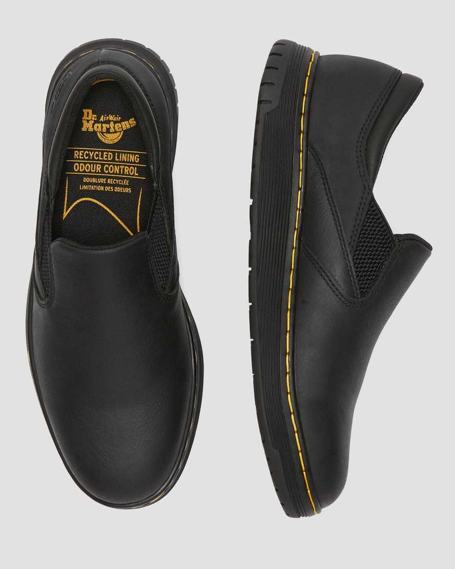 sorte dr martens brockley skridsikre damearbejdssko